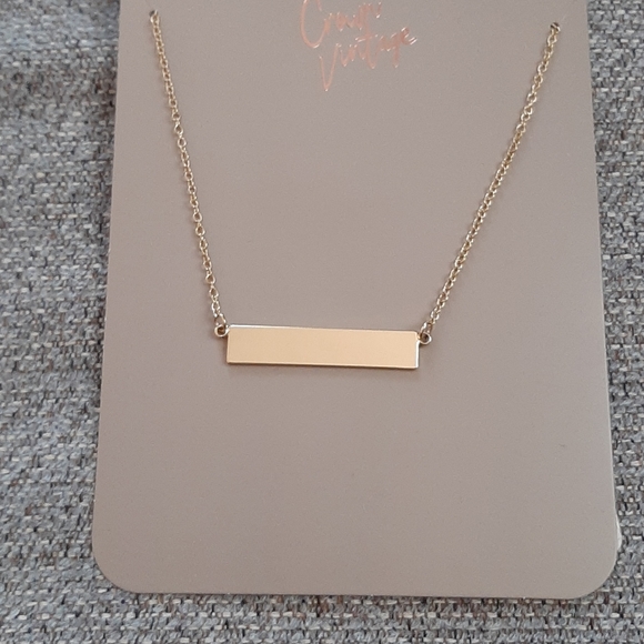 Crown Vintage Jewelry - New Bar Goldtone Fashion Necklace